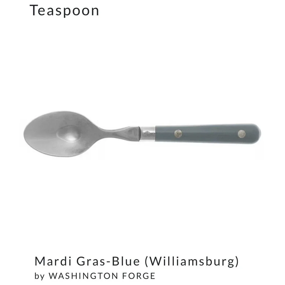 WF Washington Forge Mardi Gras Blue Stainless Steel Teaspoons Set Of 3